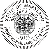 The Maryland Land Surveyor X Stamper is a customized pre-inked rubber stamp. Pre-inked stamps are made from a special gel material that automatically releases ink to the surface, like water from a sponge.