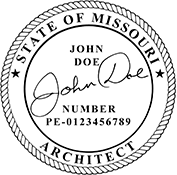 Order your Missouri Architect Stamps and Seals Today. Fast Shipping