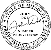 Order your Missouri Engineer Stamps and Seals Today. Fast Shipping