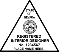 The Nevada Interior Designer X Stamper is a customized pre-inked rubber stamp. Pre-inked stamps are made from a special gel material that automatically releases ink to the surface, like water from a sponge.