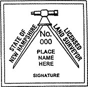 The New Hampshire Land Surveyor X Stamper is a customized pre-inked rubber stamp. Pre-inked stamps are made from a special gel material that automatically releases ink to the surface, like water from a sponge.
