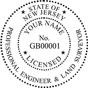 Quality New Jersey Professional Engineer Stamp & Land Surveyor Stamp. X Stamper is a customized pre-inked rubber stamp. Fast Shipping