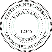 Quality New Jersey Landscape Architect Stamp. X Stamper is a customized pre-inked rubber stamp. Fast Shipping