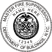 The New York Master Fire Suppression Stamp. X Stamper is a customized pre-inked rubber stamp. Pre-inked stamps are made from a special gel material that automatically releases ink to the surface, like water from a sponge.