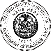 The New York Licensed Master Electrician Stamp. X Stamper is a customized pre-inked rubber stamp. Pre-inked stamps are made from a special gel material that automatically releases ink to the surface, like water from a sponge.