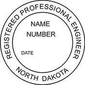 The North Dakota Engineer X Stamper is a customized pre-inked rubber stamp. Pre-inked stamps are made from a special gel material that automatically releases ink to the surface, like water from a sponge.