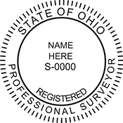 The Ohio Surveyor X Stamper is a customized pre-inked rubber stamp. Pre-inked stamps are made from a special gel material that automatically releases ink to the surface, like water from a sponge.