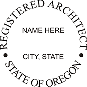 The Oregon Architect X Stamper is a customized pre-inked rubber stamp. Pre-inked stamps are made from a special gel material that automatically releases ink to the surface, like water from a sponge.
