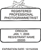 The Oregon Photogrammetrist X Stamper is a customized pre-inked rubber stamp. Pre-inked stamps are made from a special gel material that automatically releases ink to the surface, like water from a sponge.