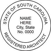 South Carolina Architect Stamps. Quality X Stamper is a customized pre-inked rubber stamp. Fast Shipping