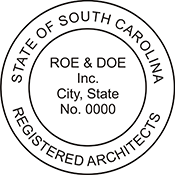 South Carolina Architects Stamp. X Stamper is a customized pre-inked rubber stamp. Fast Shipping