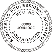 South Dakota Architect Stamp. X Stamper is a customized pre-inked rubber stamp. Fast Shipping