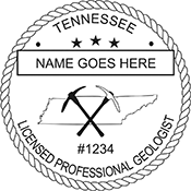 Tennessee Geologist Stamps. X Stamper is a customized pre-inked rubber stamp. Fast Shipping
