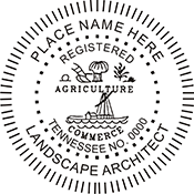 Tennessee Landscape Architect Stamp. X Stamper is a customized pre-inked rubber stamp. Fast Shipping