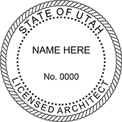 Quality Utah Architect Stamp. X Stamper is a customized pre-inked rubber stamp. Fast Shipping
