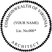 Order your Virginia Architect Stamps and Seals Today. Fast Shipping