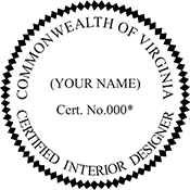 Order your Virginia Interior Design Stamp today. Fast Shipping