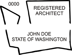 Quality Washington Architect Stamp.X Stamper is a customized pre-inked rubber stamp. Fast Shipping