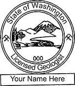 Quality Washington Geologist Stamp. X Stamper is a customized pre-inked rubber stamp. Fast Shipping