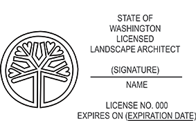 Quality Washington Landscape Architect Stamps. X Stamper is a customized pre-inked rubber stamp. Fast Shipping