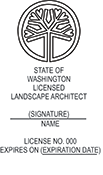 The Washington Landscape Architect - Vertical X Stamper is a customized pre-inked rubber stamp. Pre-inked stamps are made from a special gel material that automatically releases ink to the surface, like water from a sponge.