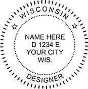 The Wisconsin Designer X Stamper is a customized pre-inked rubber stamp. Pre-inked stamps are made from a special gel material that automatically releases ink to the surface, like water from a sponge.
