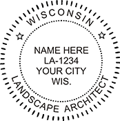 Quality Wisconsin Landscape Architect Stamp. X Stamper is a customized pre-inked rubber stamp. Fast Shipping
