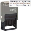 Plastic Self-Inking Message DaterPaid/Faxed/Received, Blue/Red Ink