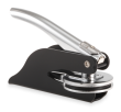 This model has become a favorite because of its compact size and high leverage, which gives you a clean, crisp impression onmost paper stocks, and comes with a leatherette carrying case. Baked-on Epoxy coated Black Finish Xstampers.com