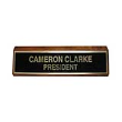 K86 - Black Brass Plate Mounted on Wood 2” x 8”  