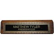 K95 - Deluxe Black and Gold Cast Plate on Wood 2” x 10”  