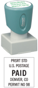 Fast & friendly service. Custom Pre ink Stamps are customized with your text, ink color and font style. Fast Shipping