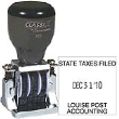 P25 - ClassiX Traditional Message Line Date Stamp - Impression Dimensions: 1-1/8" x 1-1/8"
