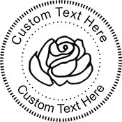 Rose-1 Embossing Seal. Choose your mount and view your custom text in a live preview. Find all your custom embossing needs at xstampers.com