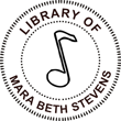 ES-LIB-O - Library of with Musical Note Embossing Seal