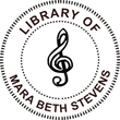 ES-LIB-R - Library of with Treble Clef Embossing Seal