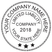 Limited Liability Corporate Seal. Choose from 6 different seal types with multiple finishes. Add your company name to customize this product. Xstampers.com