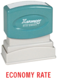 This laser engraved rubber stamp delivers clean and crisp impressions. With its comfortable handle, this stamp can make approximately 50,000 impressions. It is a great product and is easy to use.