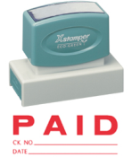 This Jumbo Stock Stamp delivers a crisp and clear impression every time. It is clean and non messy, and satisfaction is guaranteed for this stamp. Its self-inked design is easy to refill and lasts 50,000 impressions.