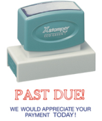 This Jumbo Stock Stamp delivers a crisp and clear impression every time. It is clean and non messy, and satisfaction is guaranteed for this stamp. Its self-inked design is easy to refill and lasts 50,000 impressions.