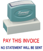This Jumbo Stock Stamp delivers a crisp and clear impression every time. It is clean and non messy, and satisfaction is guaranteed for this stamp. Its self-inked design is easy to refill and lasts 50,000 impressions.