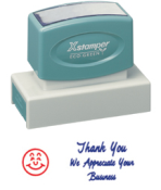 This Jumbo Stock Stamp delivers a crisp and clear impression every time. It is clean and non messy, and satisfaction is guaranteed for this stamp. Its self-inked design is easy to refill and lasts 50,000 impressions.