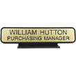 Designer Desk Sign Black Frame 2” x 10” is durable, attractive, and gives employees the attention and recognition they deserve, more on Xstampers.com