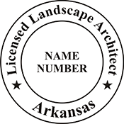 The Arkansas Landscape Architect X Stamper is a customized pre-inked rubber stamp. Pre-inked stamps are made from a special gel material that automatically releases ink to the surface, like water from a sponge.