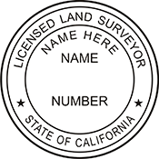 The California Land Surveyor X Stamper is a customized pre-inked rubber stamp. Pre-inked stamps are made from a special gel material that automatically releases ink to the surface, like water from a sponge.