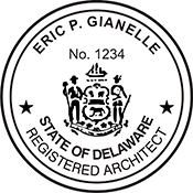 Quality Delaware Architect Stamp. X Stamper is a customized pre-inked rubber stamp. Fast Shipping