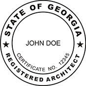Quality Georgia Architect Stamp. X Stamper is a customized pre-inked rubber stamp. Fast Shipping
