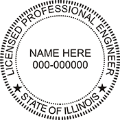 Quality Illinois Engineer Stamp .X Stamper is a customized pre-inked rubber stamp. Fast Shipping
