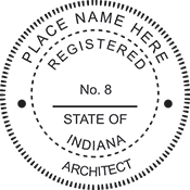 Order your Indiana Architect Seals and Stamps Today. Fast Shipping