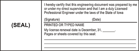 The Iowa Engineer Stamp X Stamper is a customized pre-inked rubber stamp. Pre-inked stamps are made from a special gel material that automatically releases ink to the surface, like water from a sponge.
